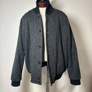 $998 Brooks Brothers Lux ITALY Thermore Grey‎ Wool Insulated Bomber Jacket XXL